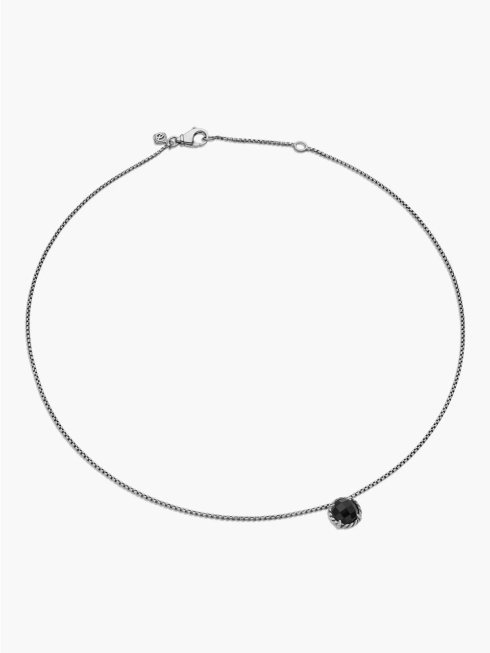 NWT David Yurman Sterling Silver Necklace with Black Onyx Stone Pendant